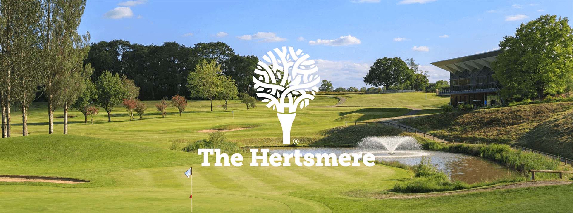 the hertmere golf course with logo